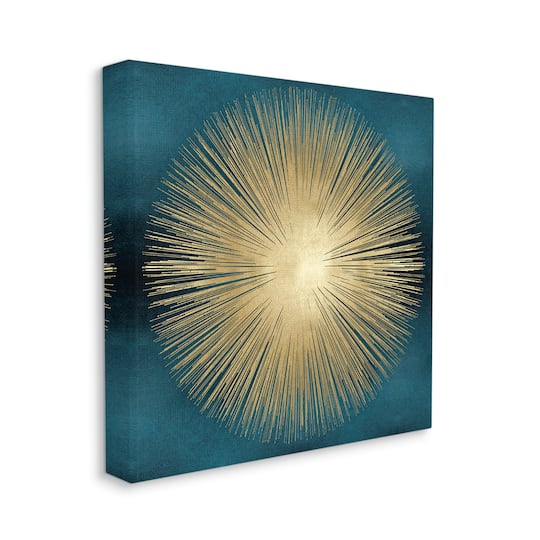 Stupell Industries Abstract Deco Sunburst Shape Dark Blue Wall Art